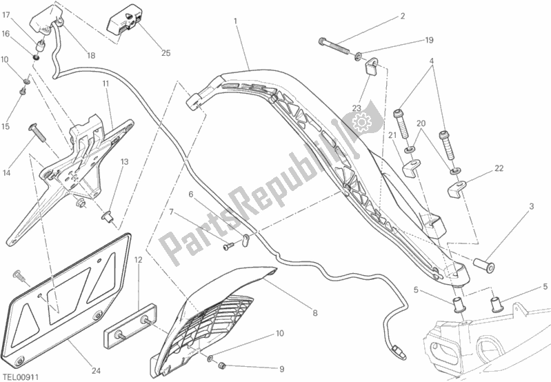 Alle onderdelen voor de 28a - Plaathouder van de Ducati Scrambler Icon Thailand 803 2017